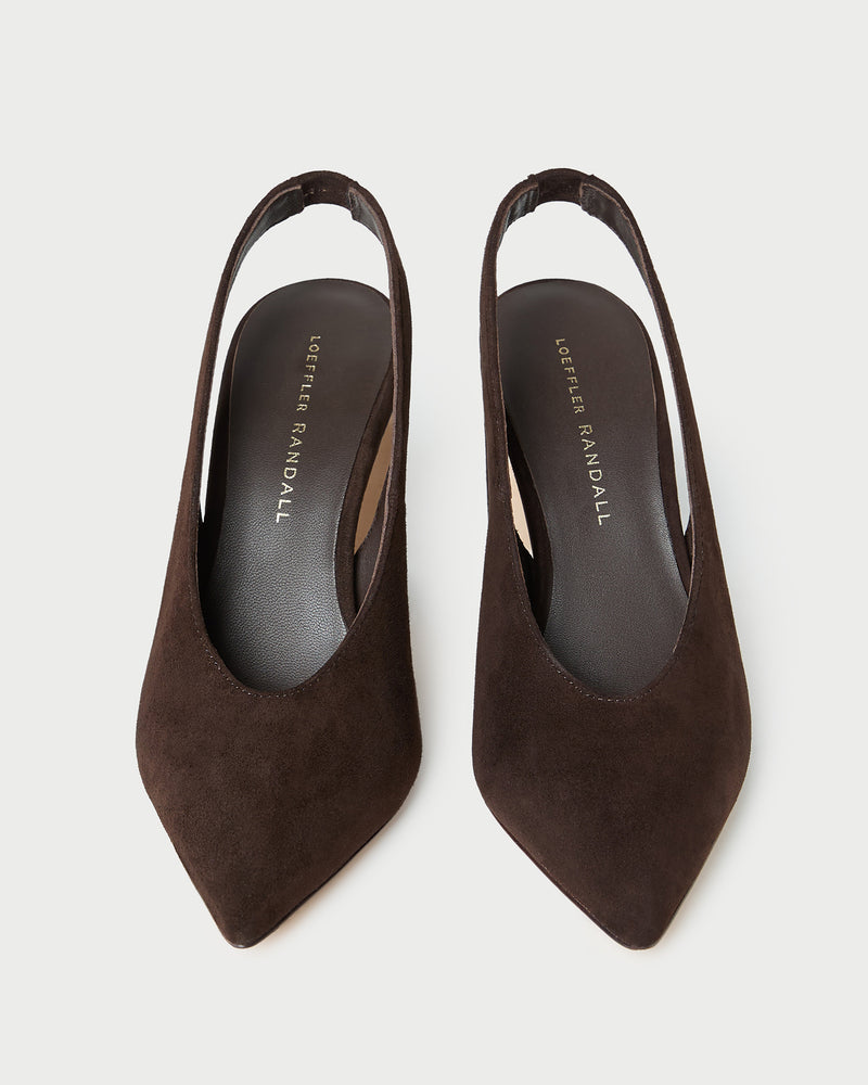 Katerina Brown Suede Slingback Pump