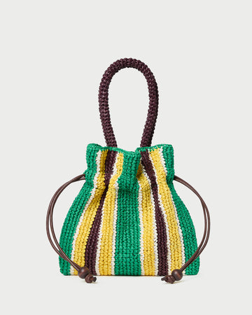 ラウンド用品・アクセサリー DRAWSTRING POUCH M ECO TWILL HOL Kylie Green/Yellow Raffia Drawstring Pouch | Clutches | Handbags