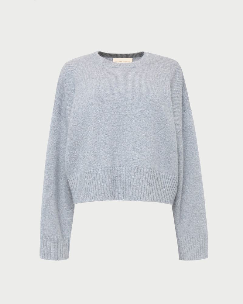 Lana Cashmere Sweater in grey.