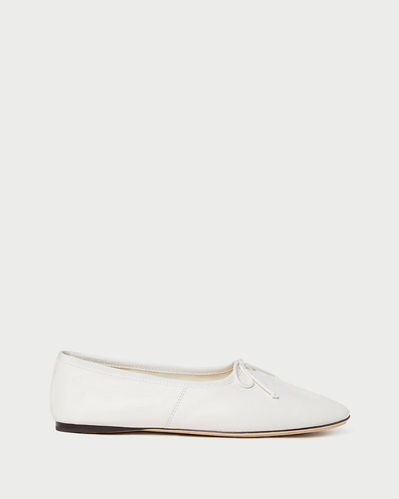 Landon Cream Leather Ballet Flat
