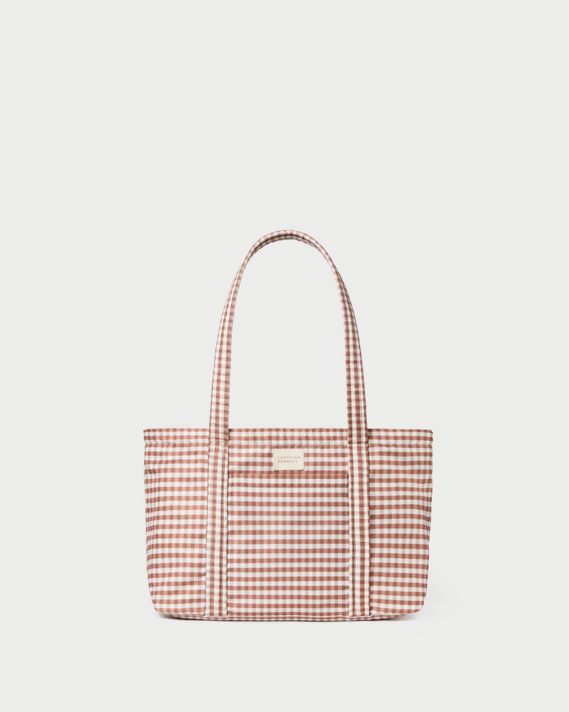 Lyla Brown Gingham Essential Tote