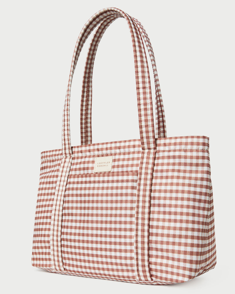 Lyla Brown Gingham Essential Tote