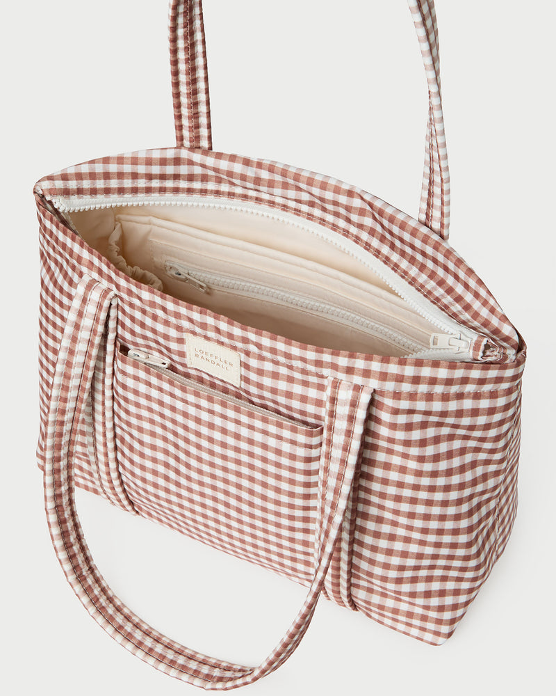 Lyla Brown Gingham Essential Tote