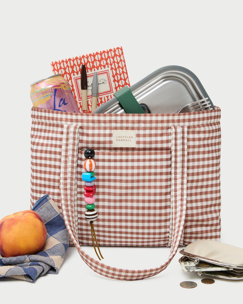 Lyla Brown Gingham Essential Tote