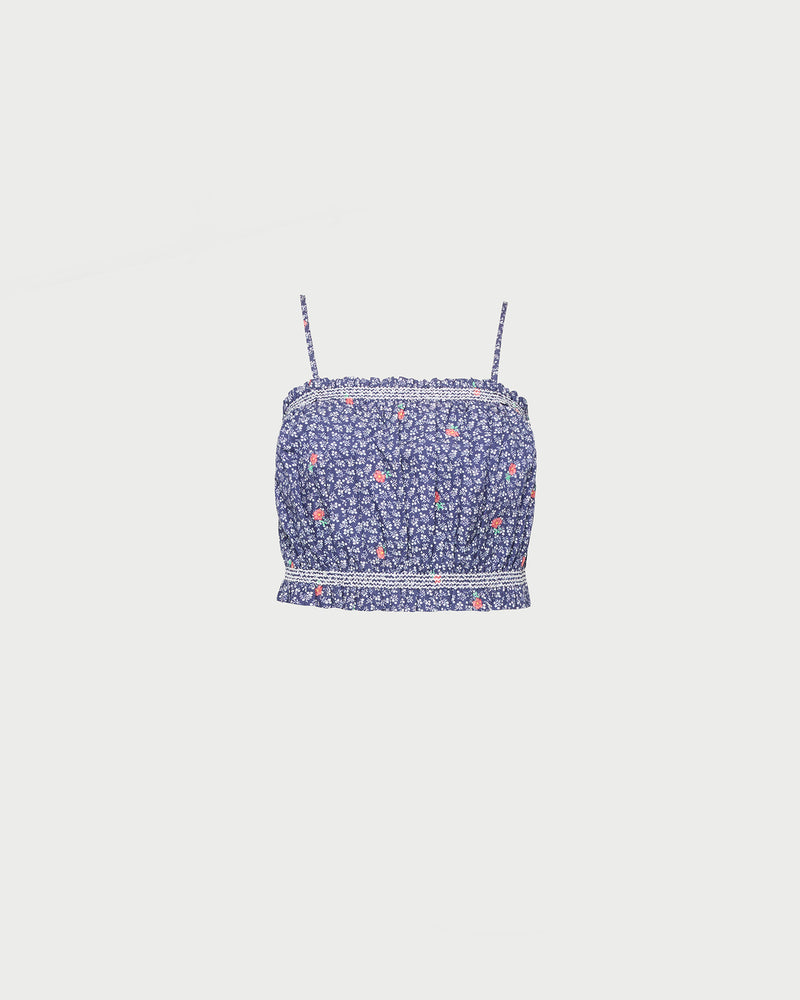 Maggie Camisole in navy floral cotton.