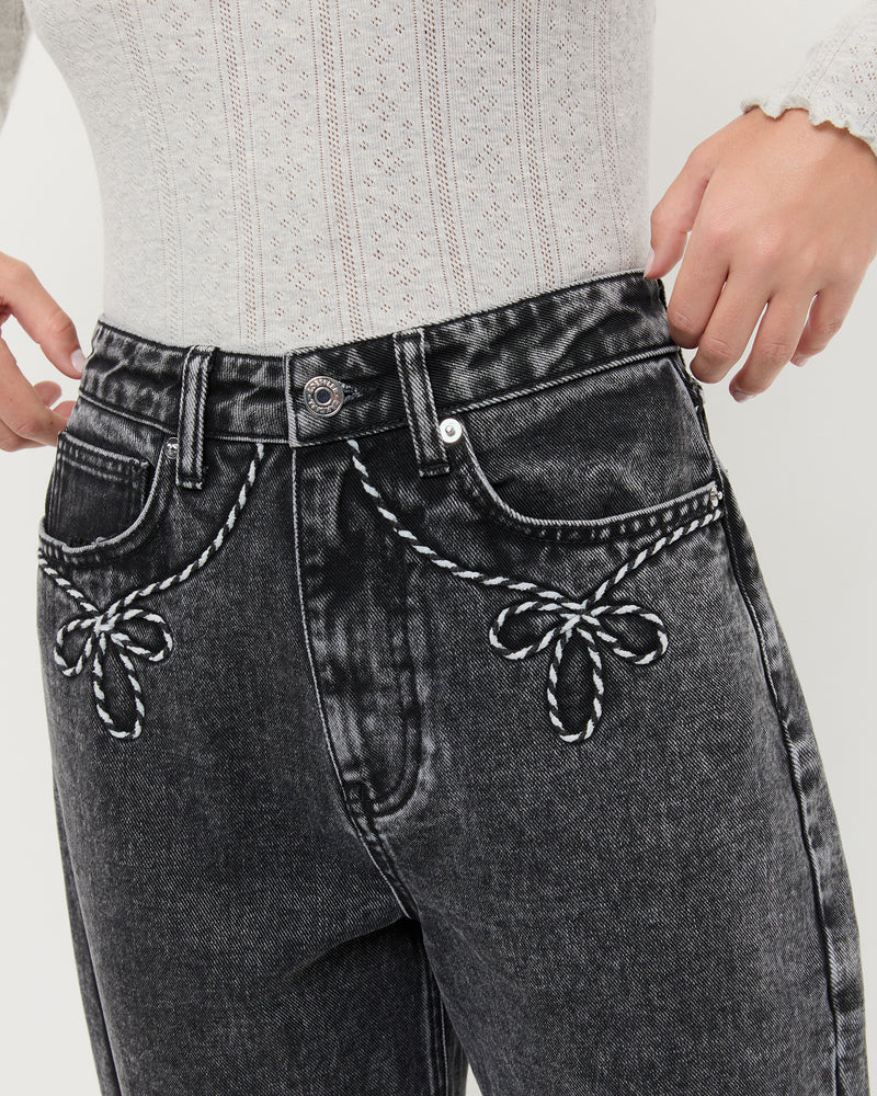 Magnolia Denim Pant in washed black denim and Lolo Pointelle Long-Sleeve in grey cotton.