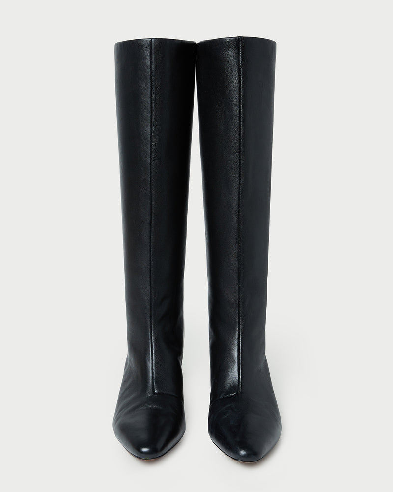 Marley Black Leather Tall Boot in black leather.