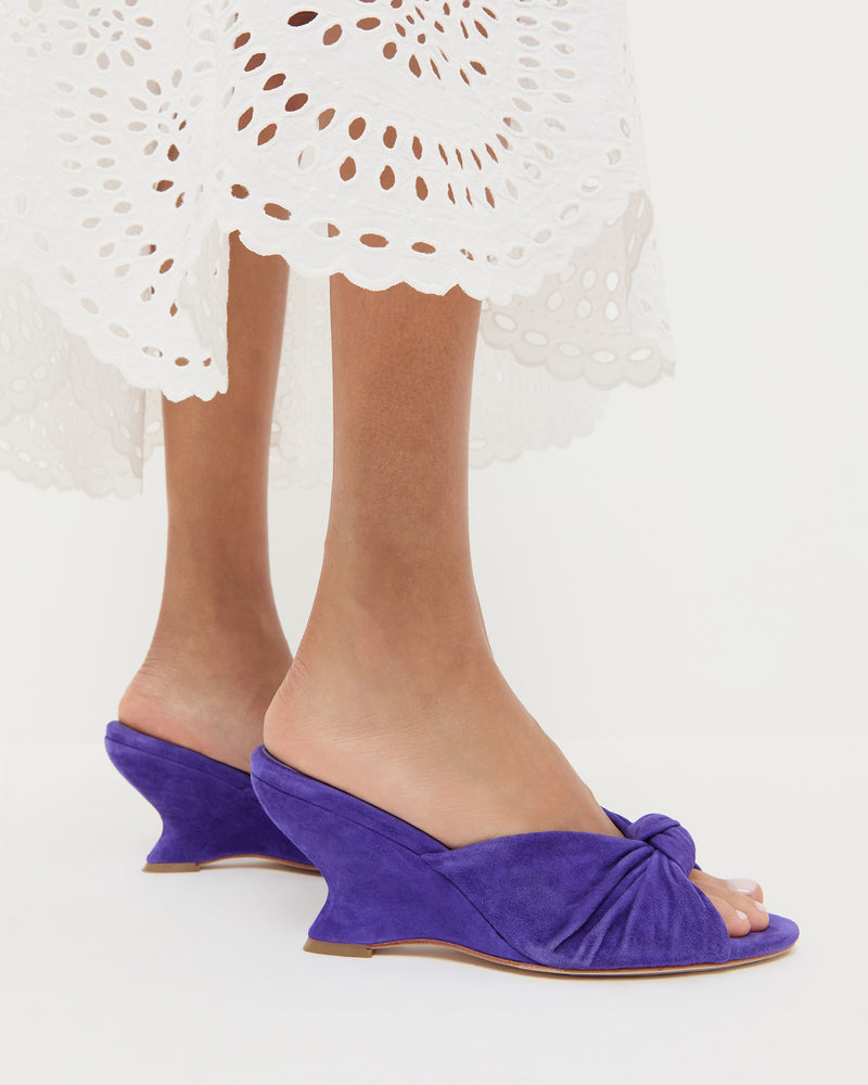 Marsy Jewel Suede Knot Wedge