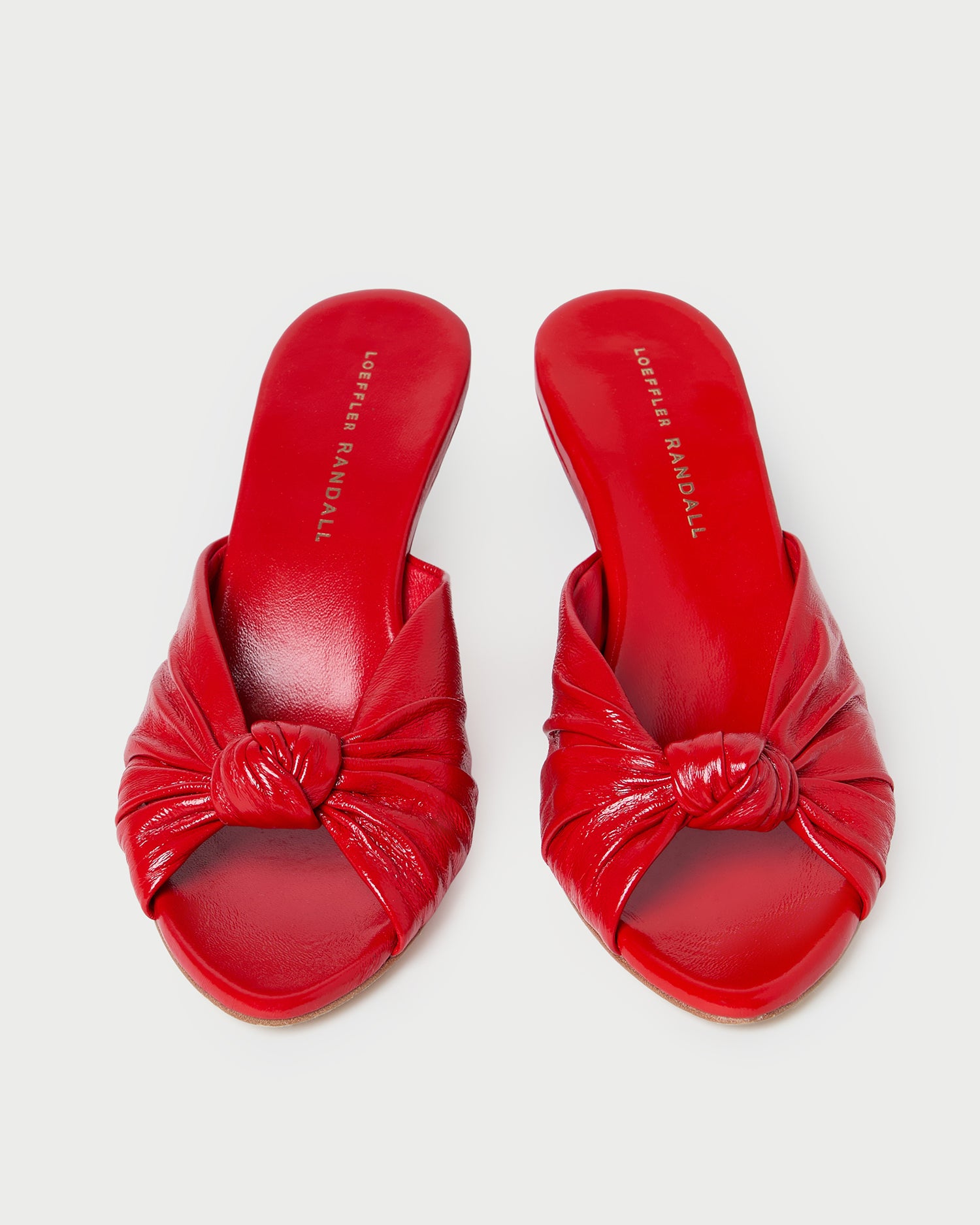 Marsy Red Leather Knot Wedge | Heeled Sandals | Footwear