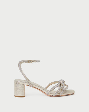 Mikel Cappuccino Bow Mid Heel Sandal