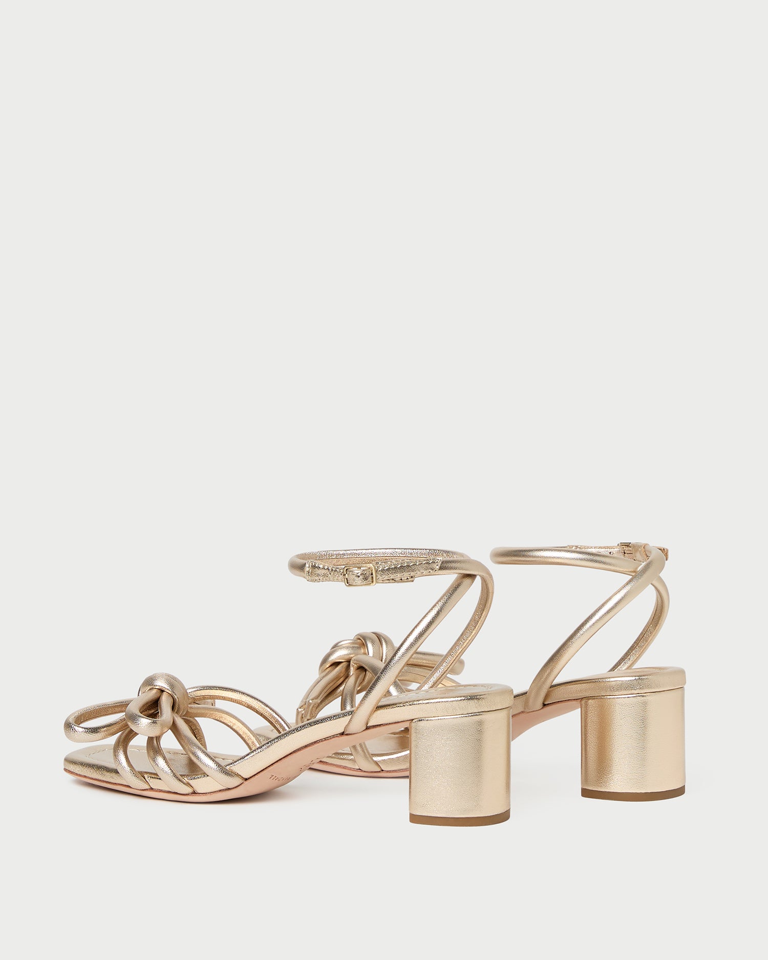 Mikel Champagne Bow Mid-Heel | Heeled Sandals | Footwear
