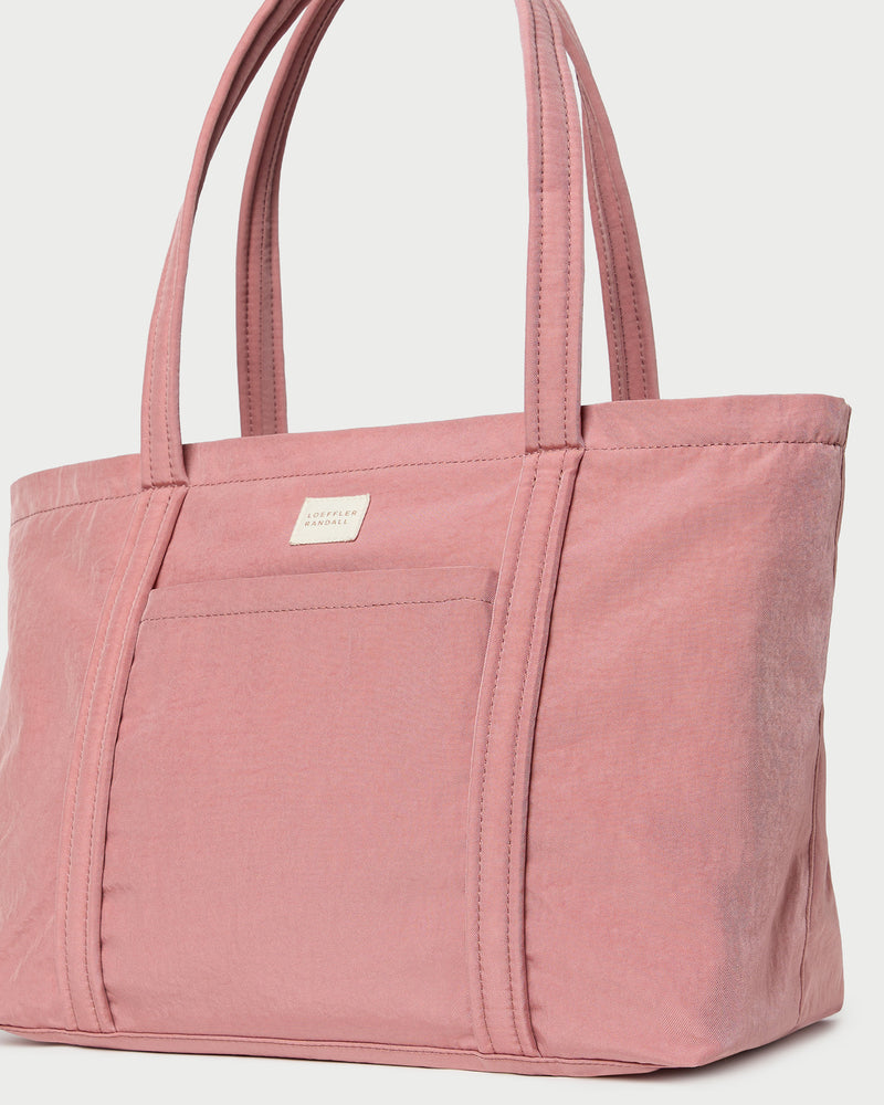 Mira Pink Everyday Tote in pink water-resistant nylon.