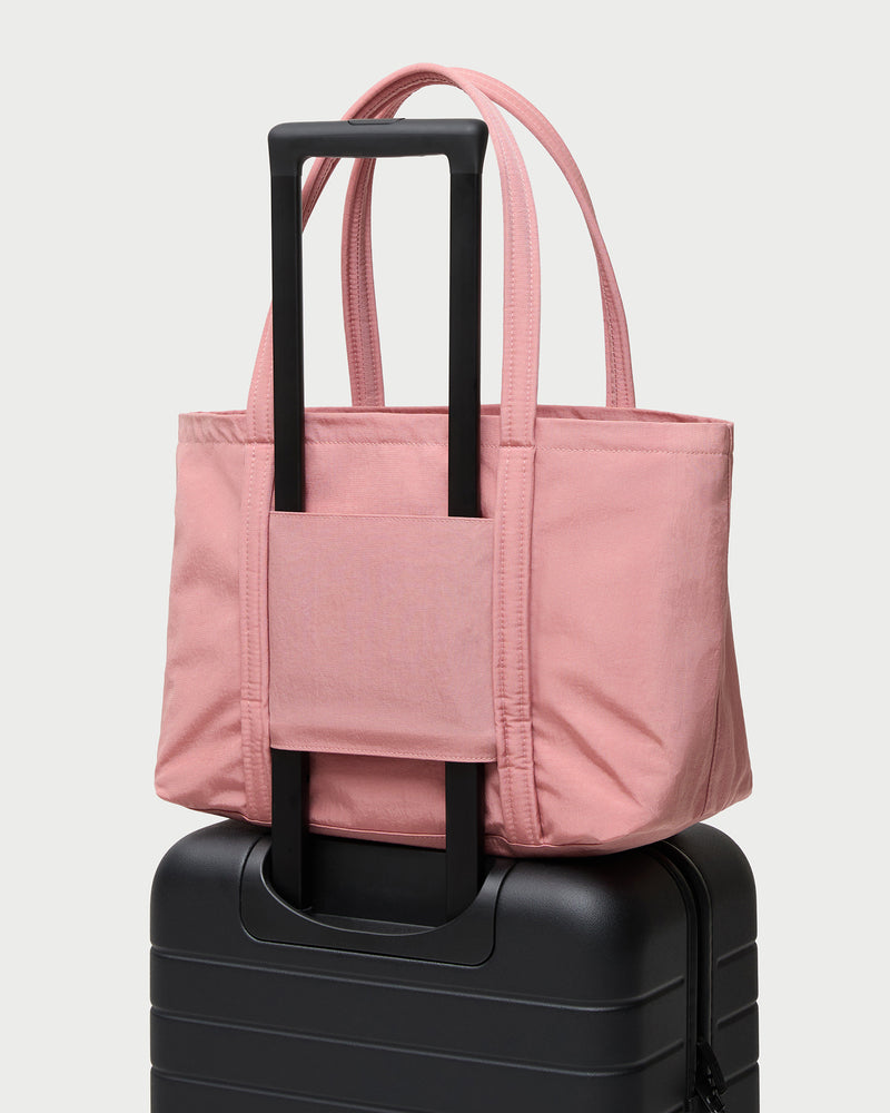 Mira Pink Everyday Tote in pink water-resistant nylon.