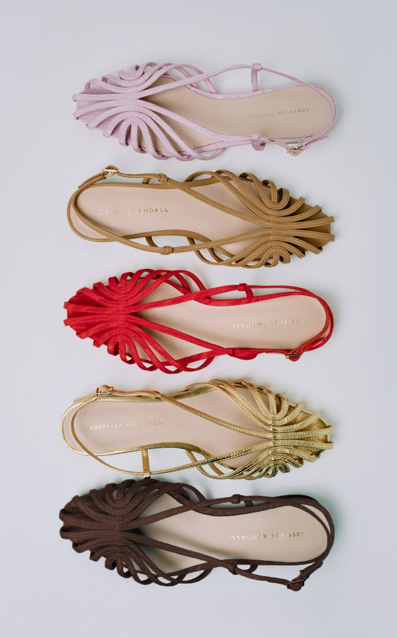 Devon Chocolate Moiré Slingback Sandal, Devon Gold Slingback Sandal, Devon Red Moiré Slingback Sandal, Devon Dune Slingback Sandal, Devon Pink Moiré Slingback Sandal - Loeffler Randall