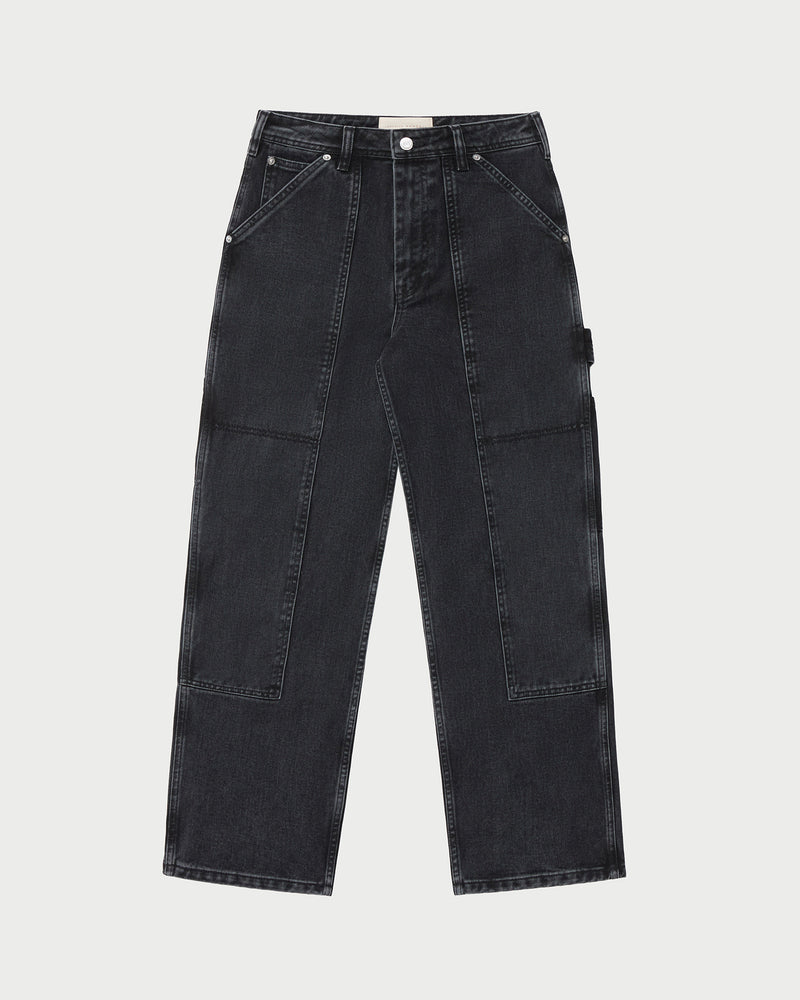 Molly Workwear Jean in washed black denim.