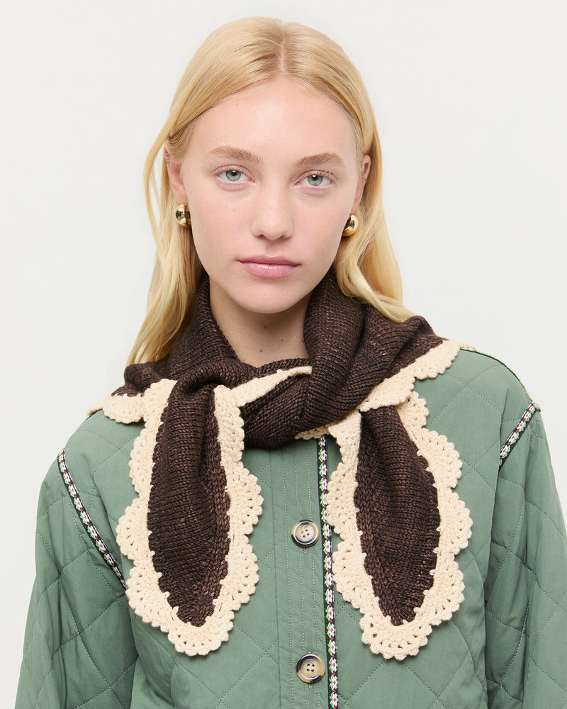 Monty Brown/Cream Knit Bandana and Carolina Jacket.