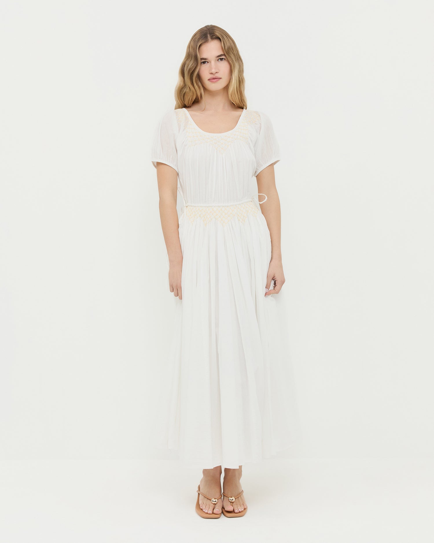 Nadya Cream Smocked Dress | Dresses