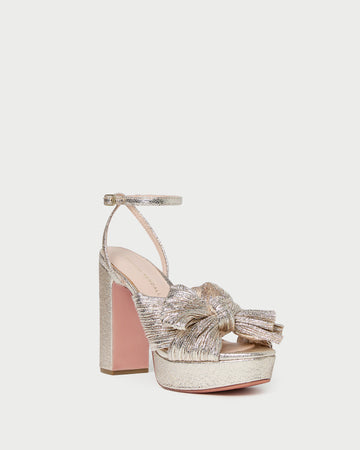 Natalia Champagne Platform Bow Heel