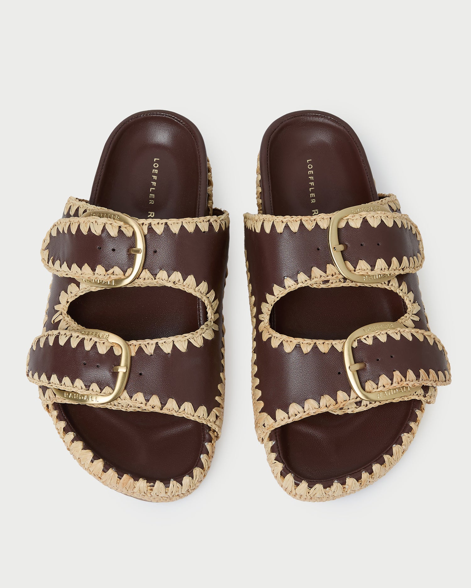 Nico Chocolate/Natural Two-Band Sandal | Flat Sandals | Footwear