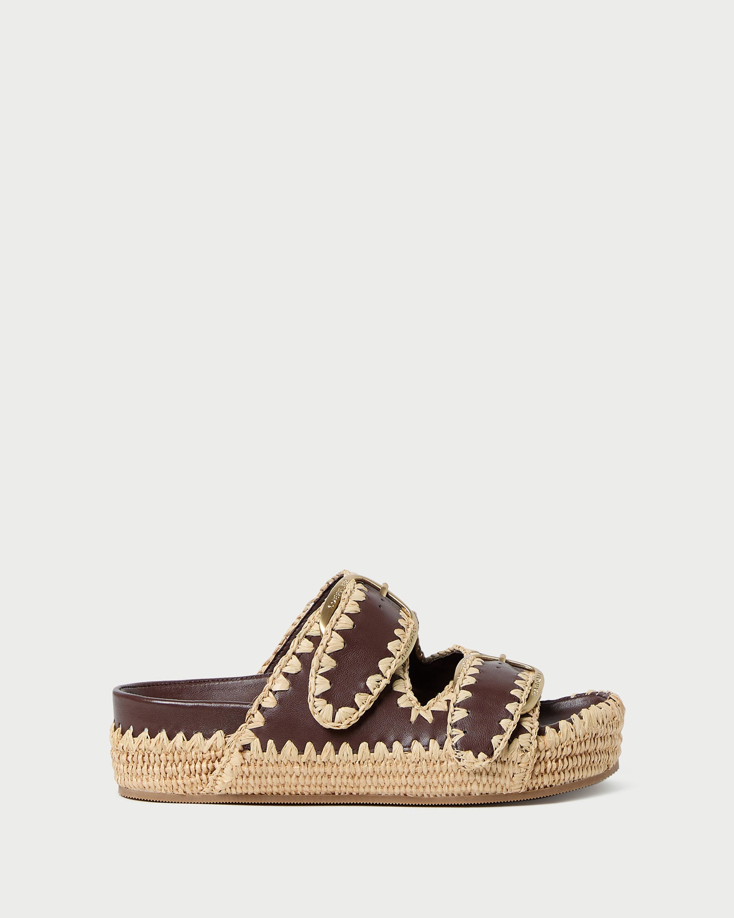 Nico Chocolate/Natural Two-Band Sandal | Flat Sandals | Footwear