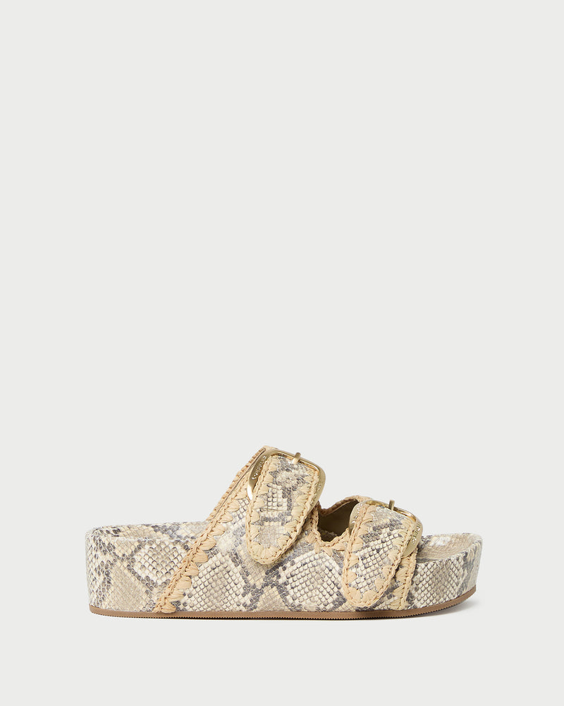 Nico Snake Two-Band Sandal in leather