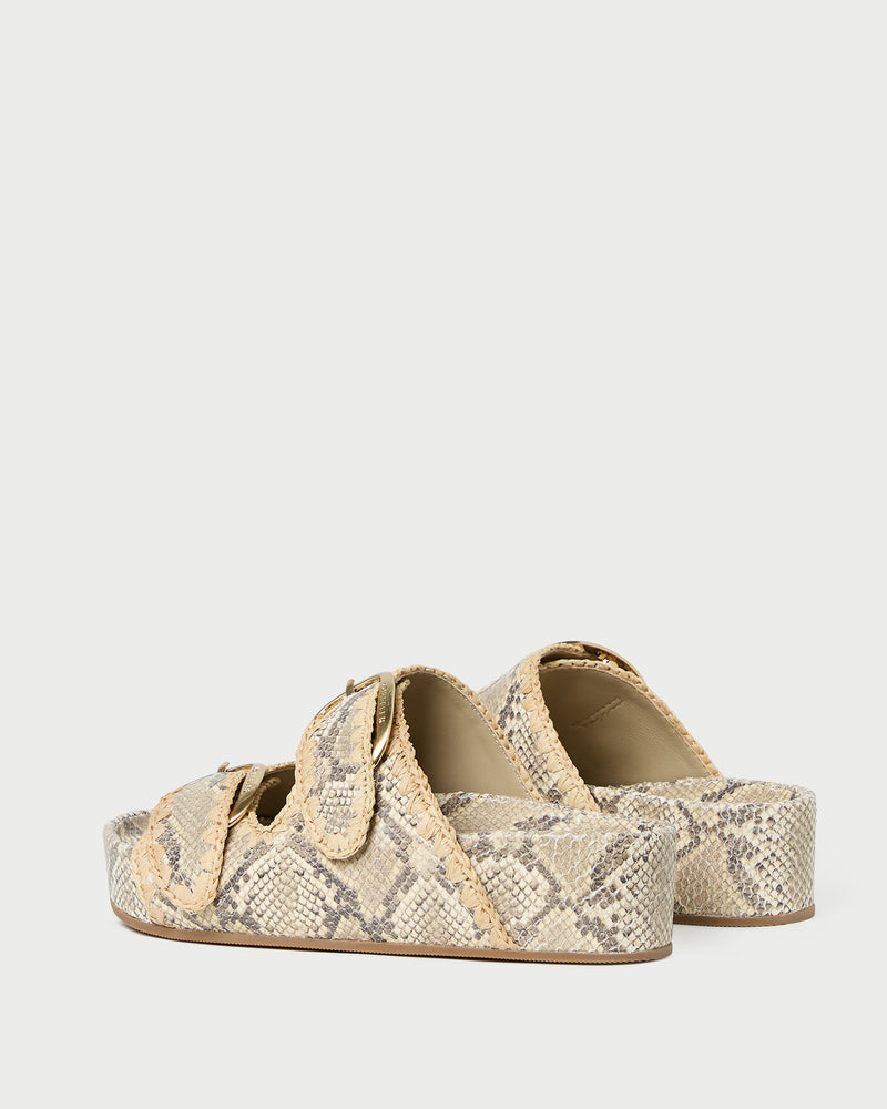 Nico Snake Two-Band Sandal in leather