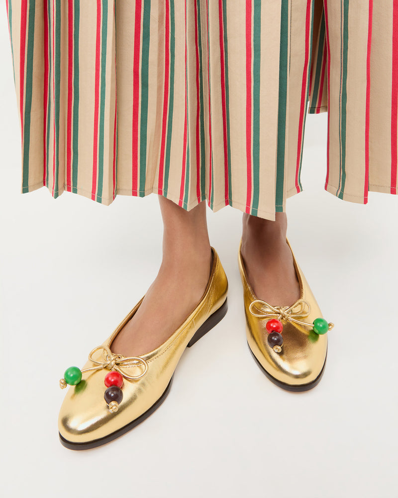 Noelle Champagne/Beads Ballet Flat and Emlyn Skirt.