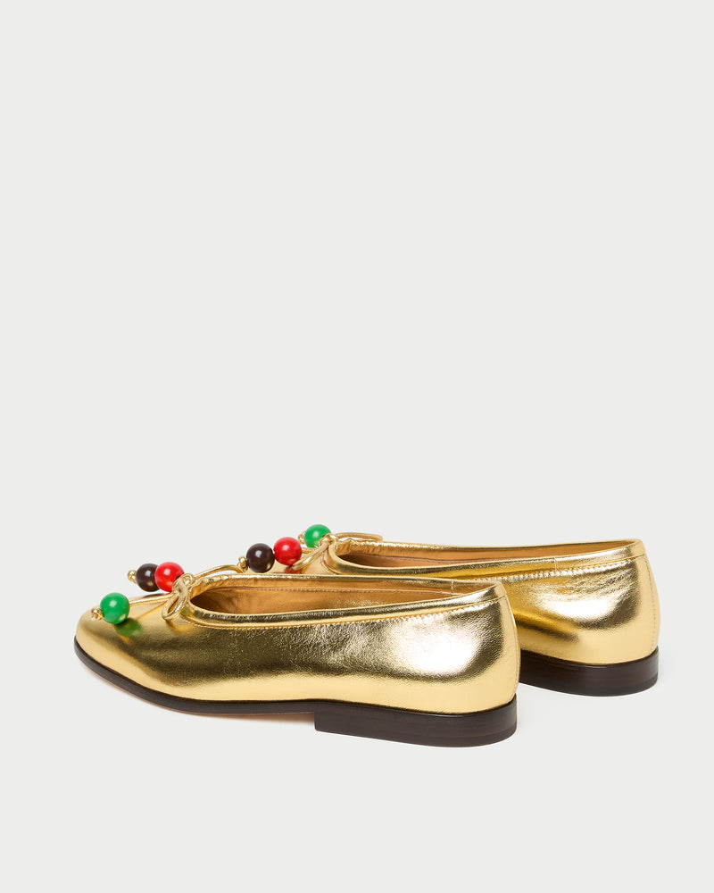 Noelle Champagne/Beads Ballet Flat