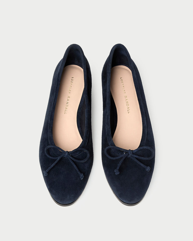 Noelle Navy Suede Ballet Flat