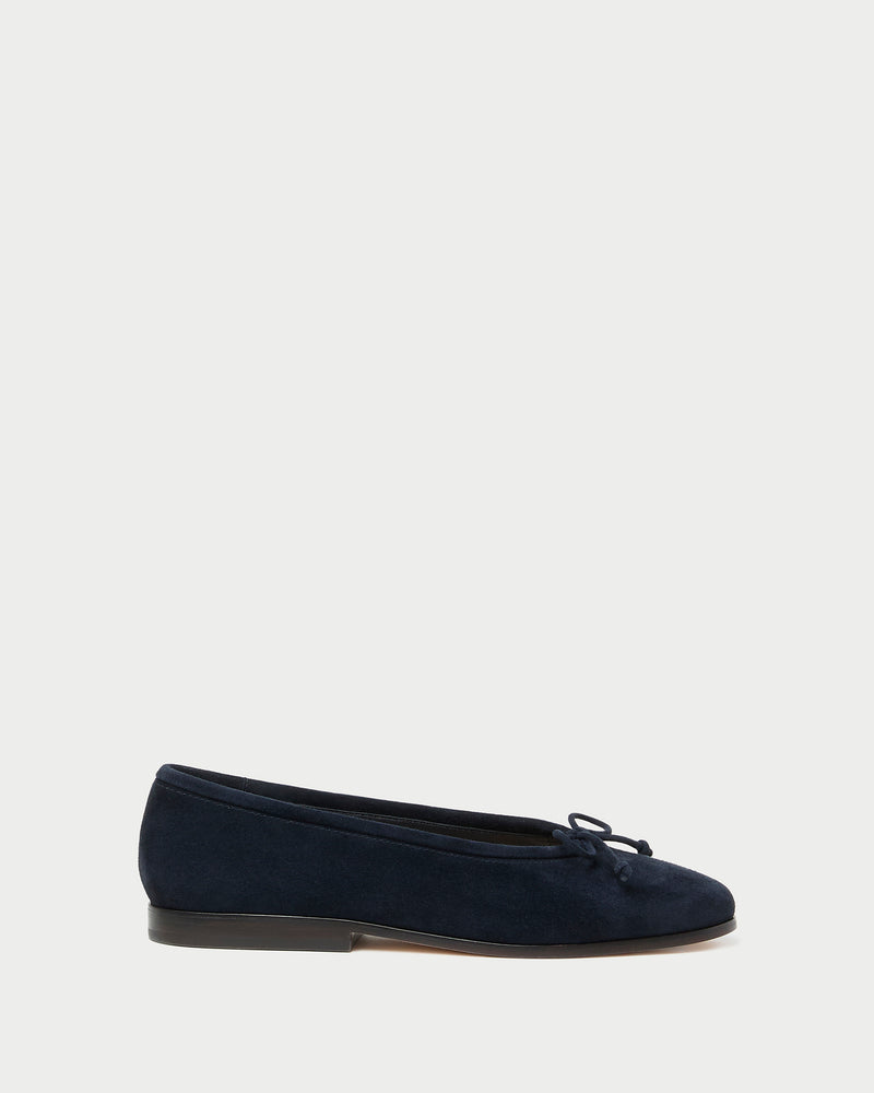 Noelle Navy Suede Ballet Flat