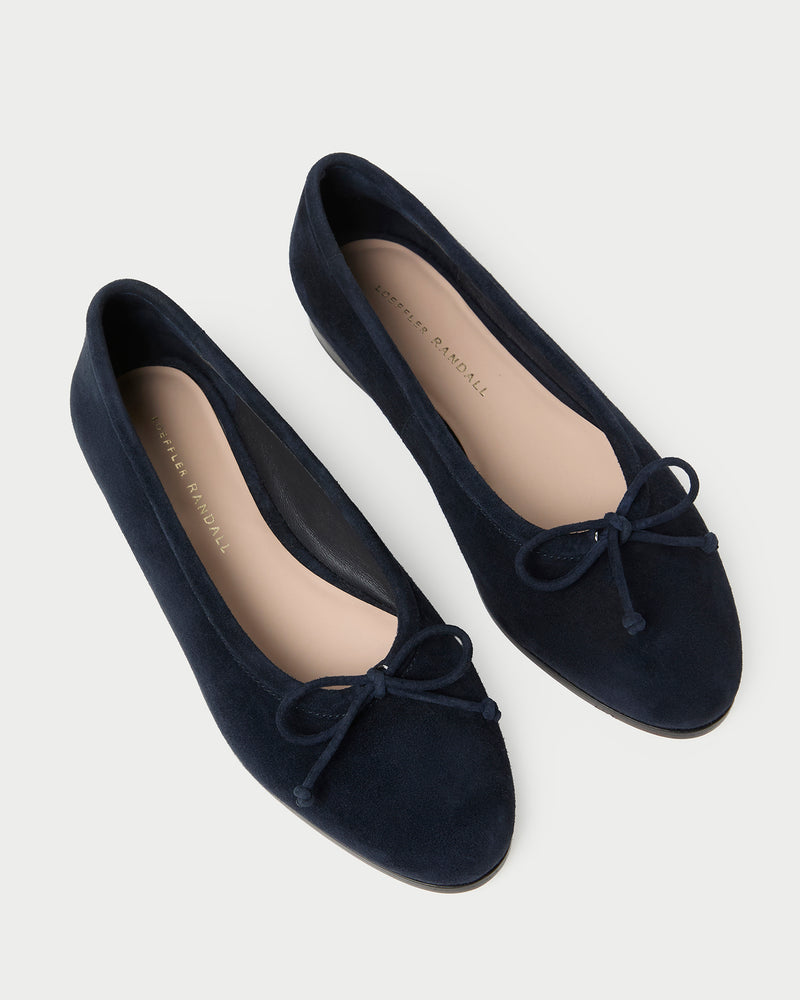 Noelle Navy Suede Ballet Flat
