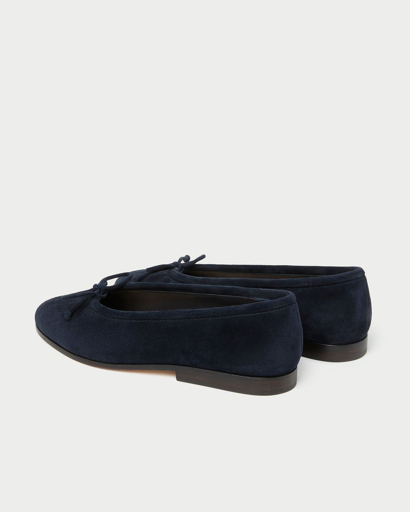 Noelle Navy Suede Ballet Flat