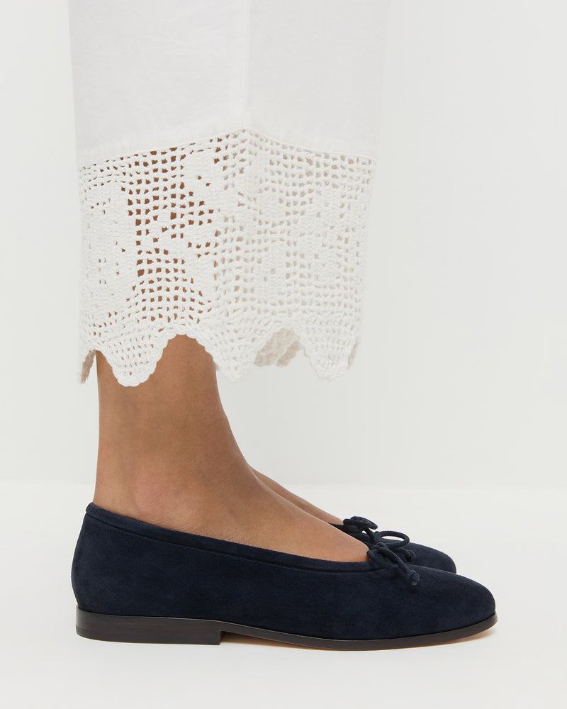 Noelle Navy Suede Ballet Flat