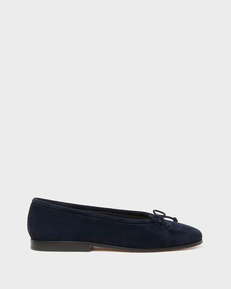 Noelle Navy Suede Ballet Flat
