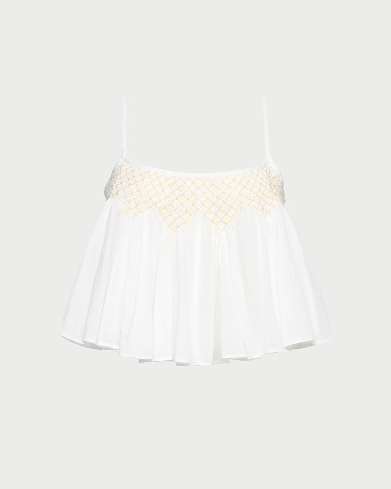 Nola Top in cream cotton.