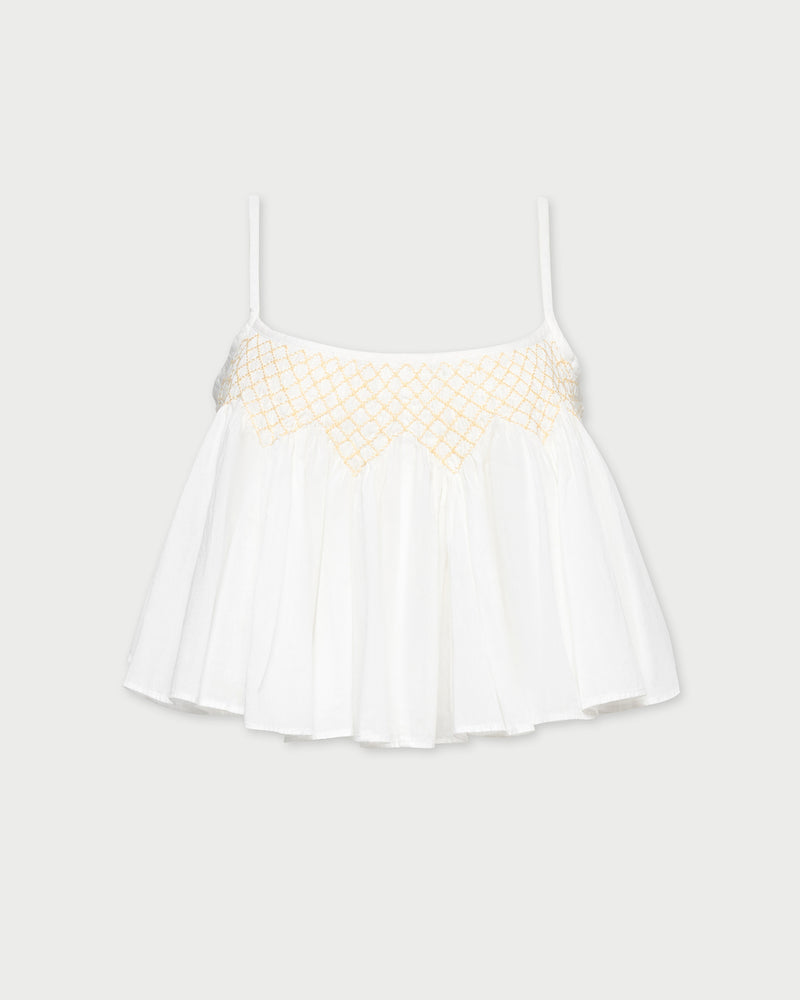 Nola Top in cream cotton.