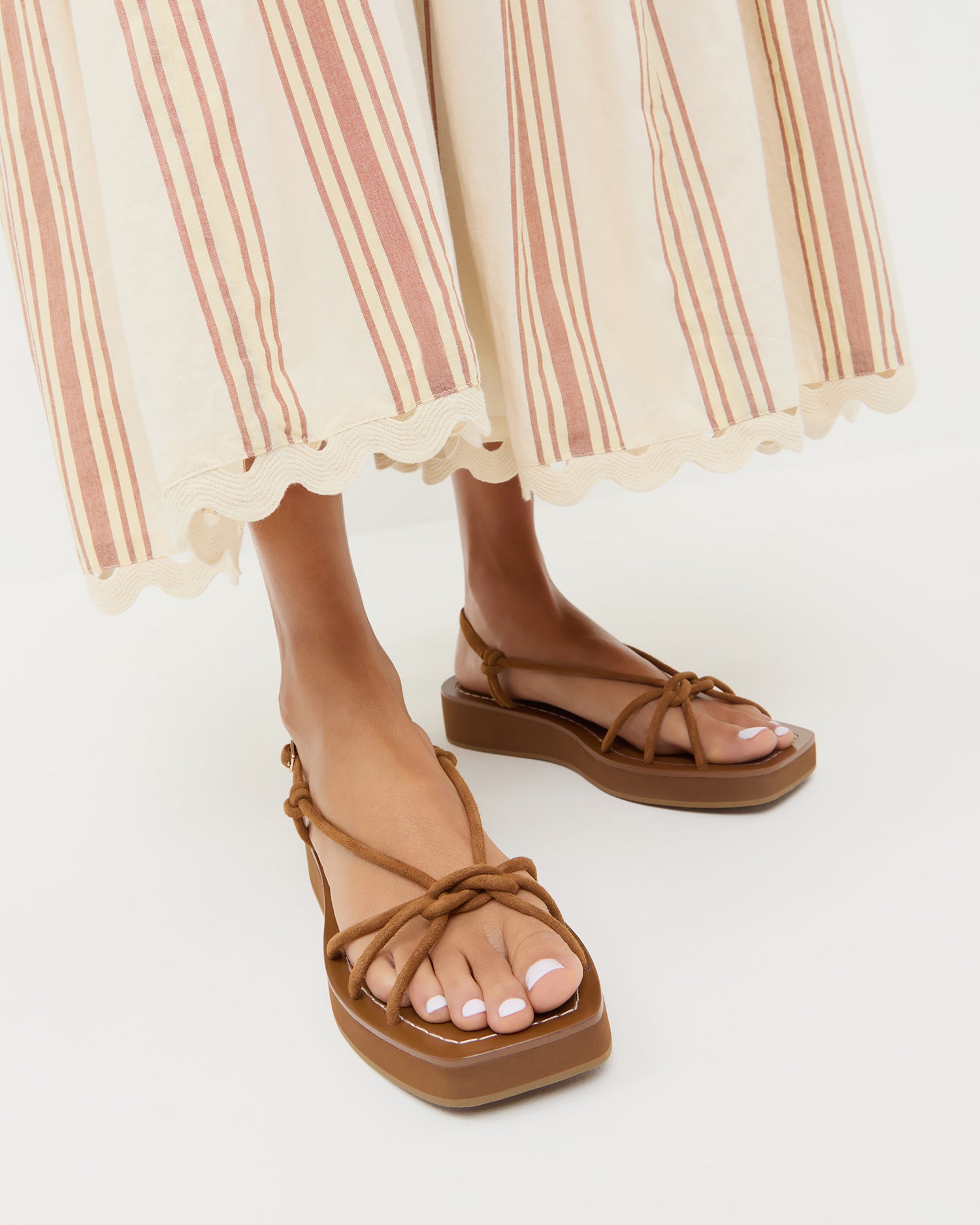 Nomi Cacao Suede Platform Sandal | Flat Sandals | Footwear