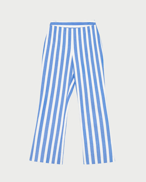 Pasha Blue Striped Trouser | Bottoms | Apparel