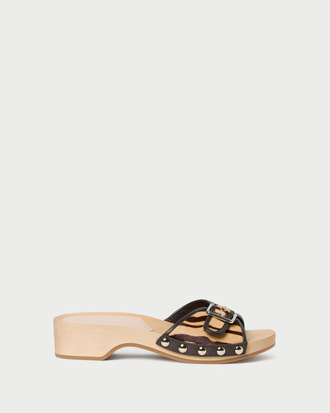 Paulie Zebra Studded Sandal | Flat Sandals | Footwear
