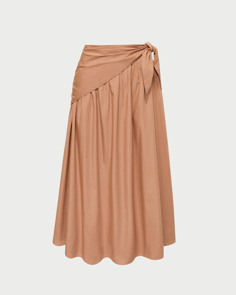 Peyton Skirt in light brown cotton.