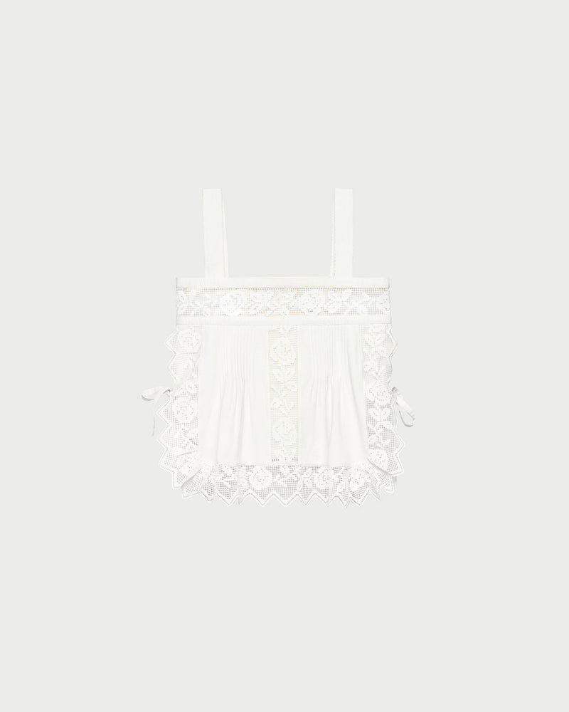 Pia Top in white cotton.