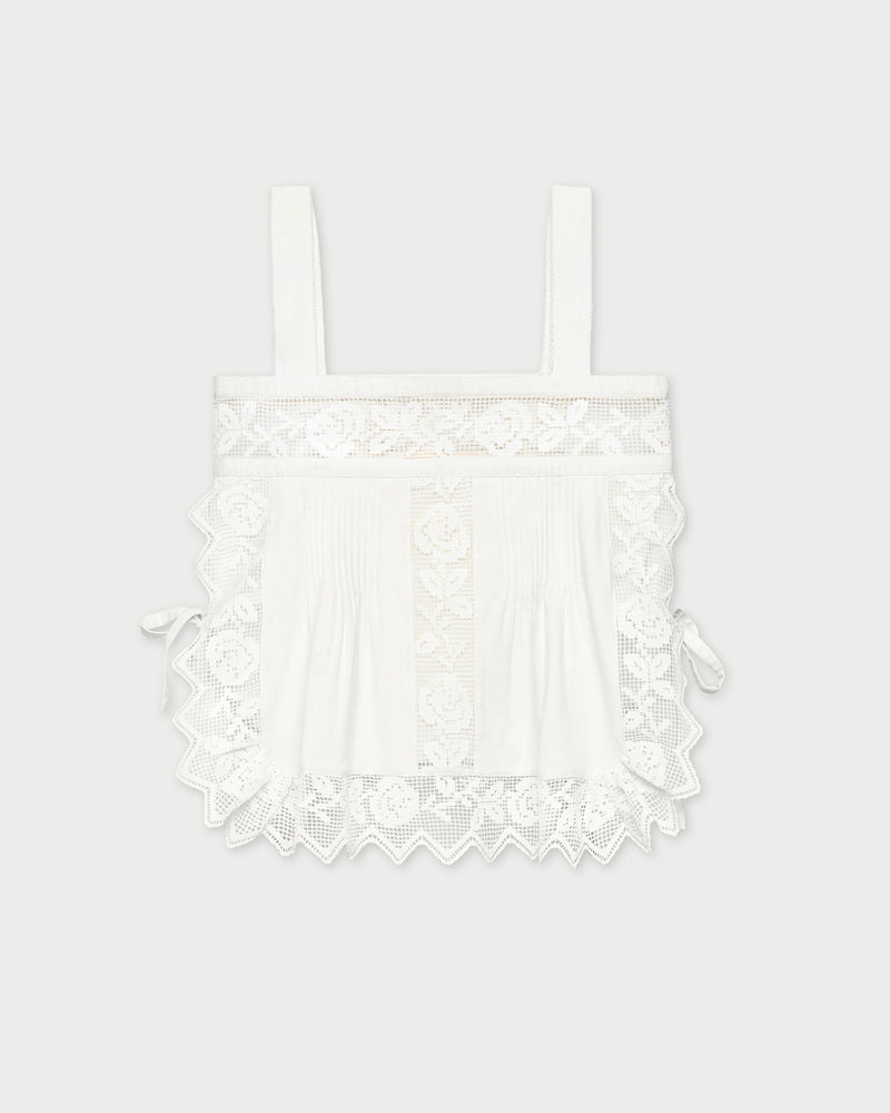 Pia Top in white cotton.