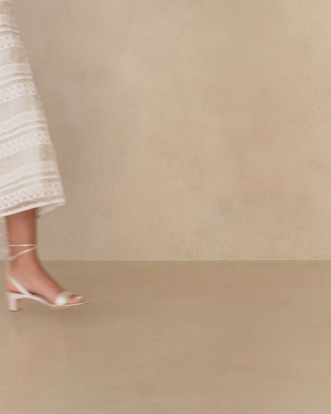 Jackie Cream Mid-Heel Sandal l Heeled Sandals l Footwear