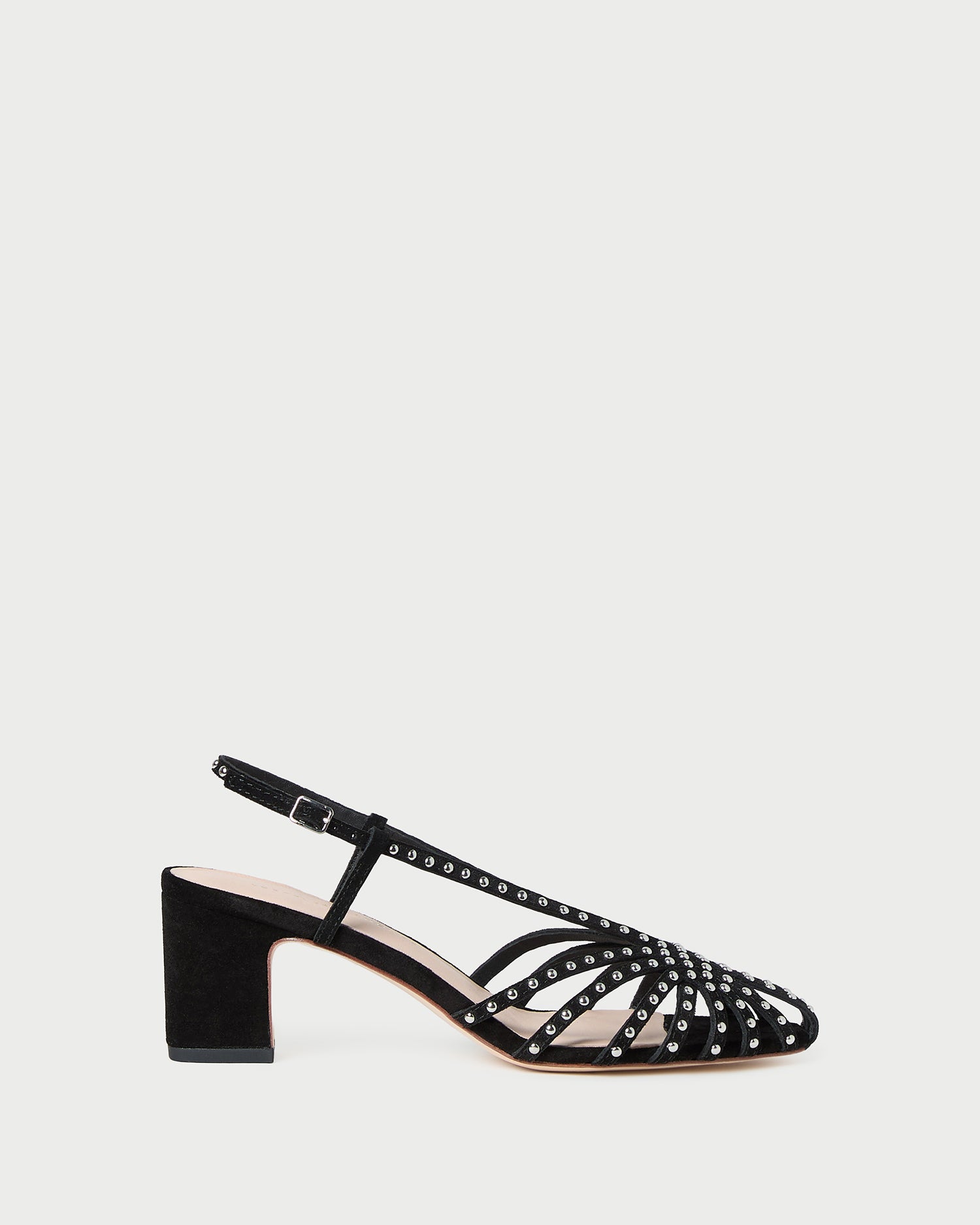 Priscilla Black/Silver Suede Heeled Sandal