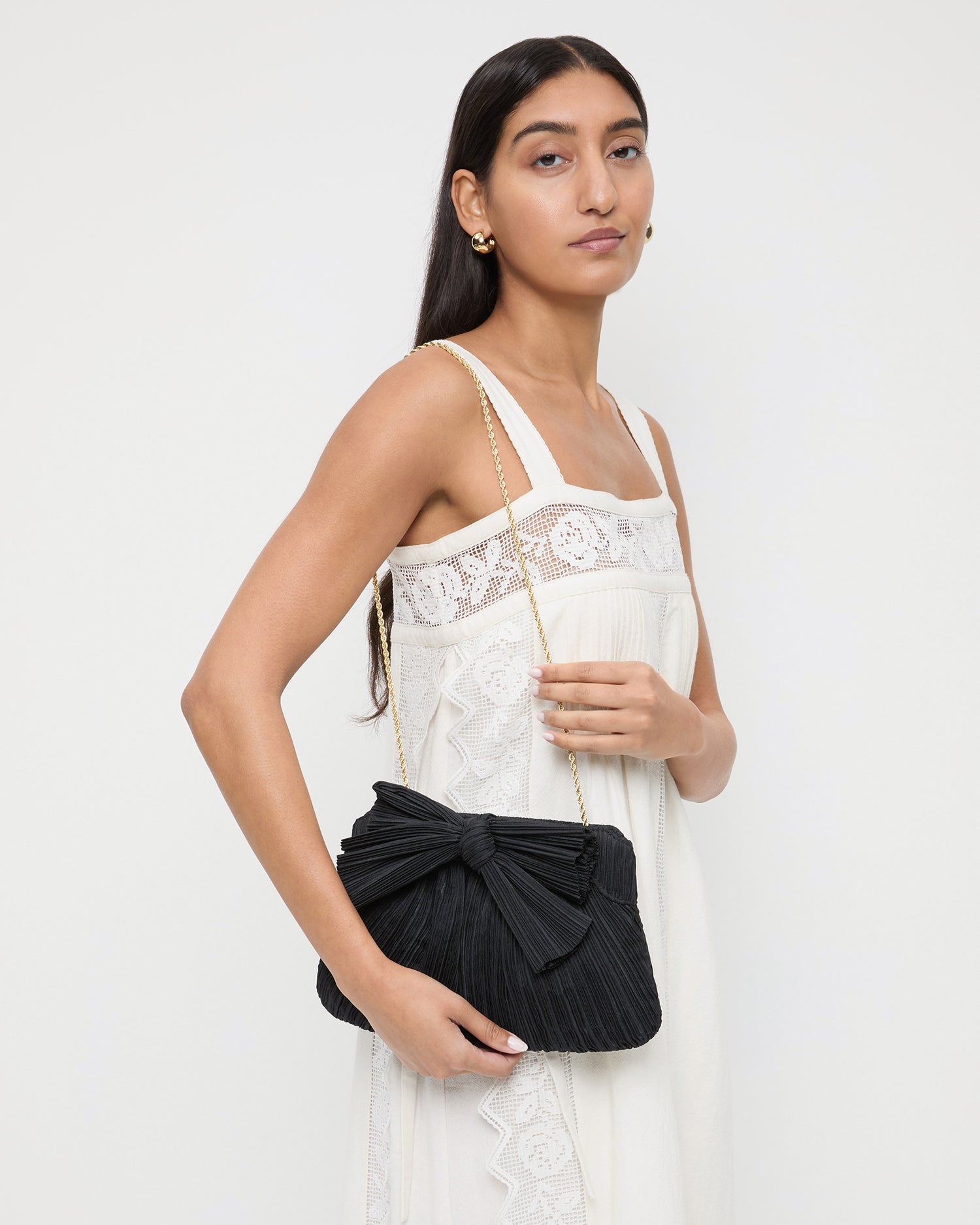 Rayne Black Bow Clutch | Clutches | Handbags