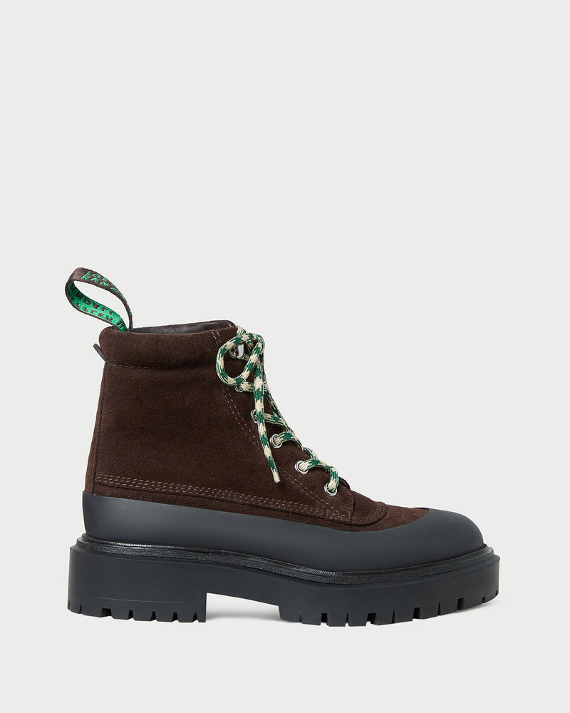 Remy Brown Suede Weather Boot in brown suede.