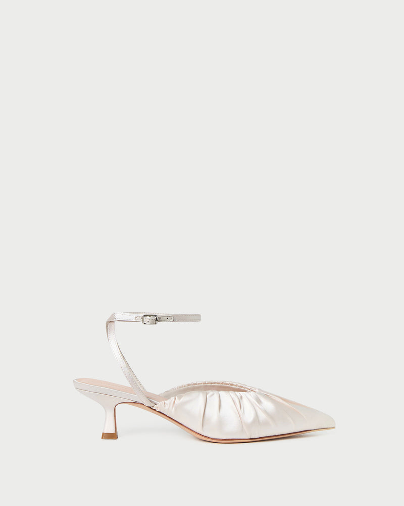 Rio Cream Satin Kitten Heel