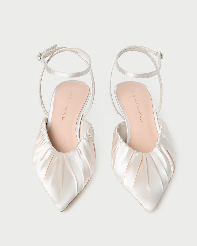 Rio Cream Satin Kitten Heel