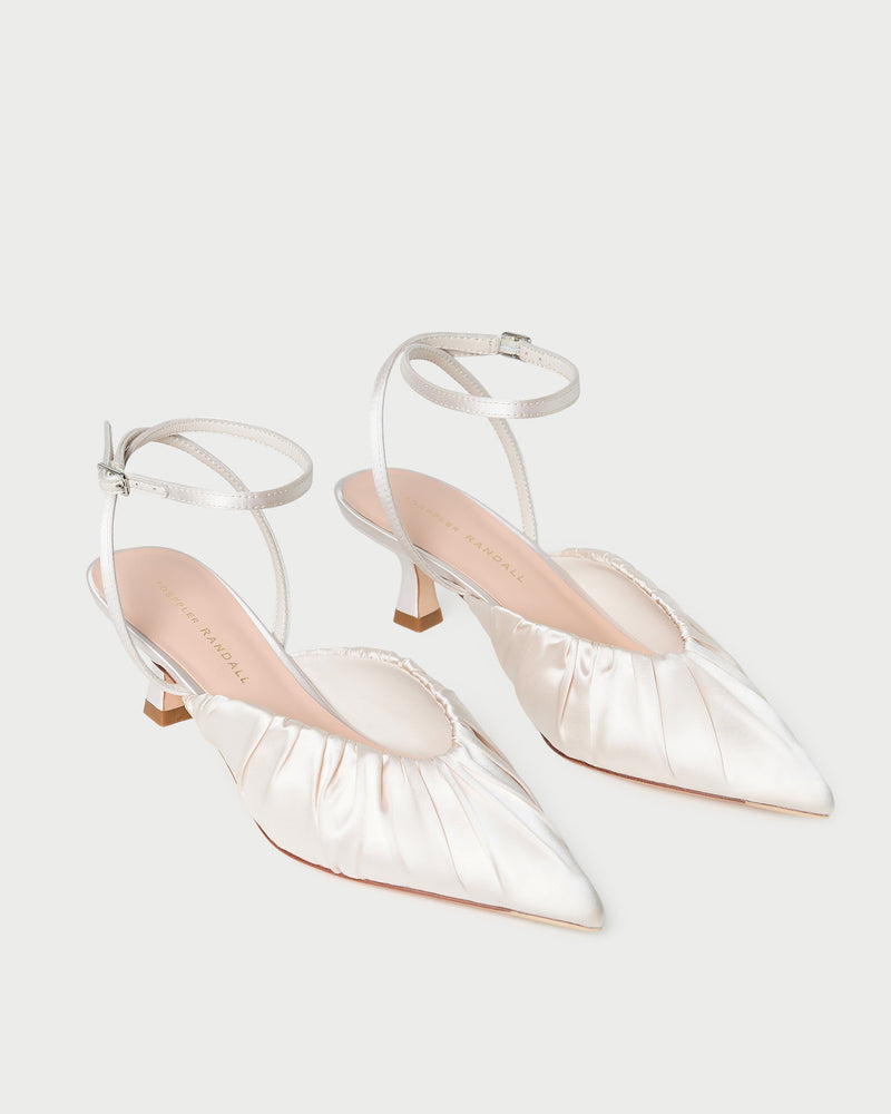 Rio Cream Satin Kitten Heel