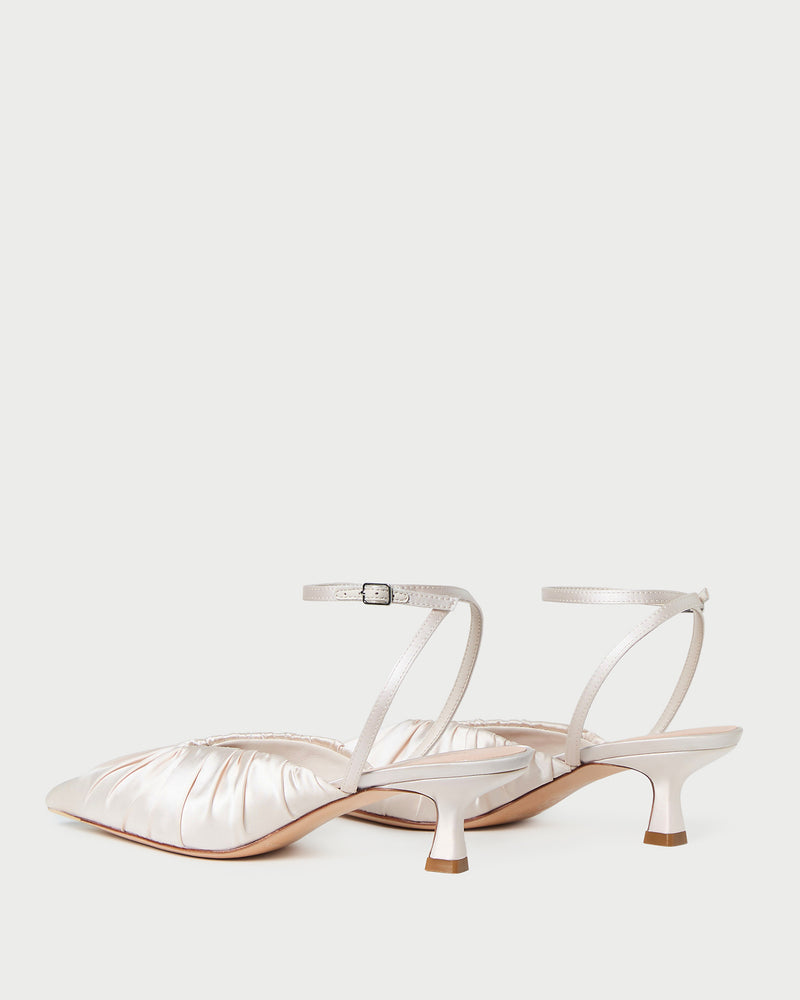 Rio Cream Satin Kitten Heel